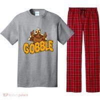 Gobble Turkey Thanksgiving Holiday Pajama Set thumb 0