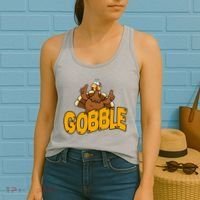 Gobble Turkey Thanksgiving Holiday Women's Tank Top thumb 2
