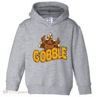 Gobble Turkey Thanksgiving Holiday Toddler Hoodie thumb 0
