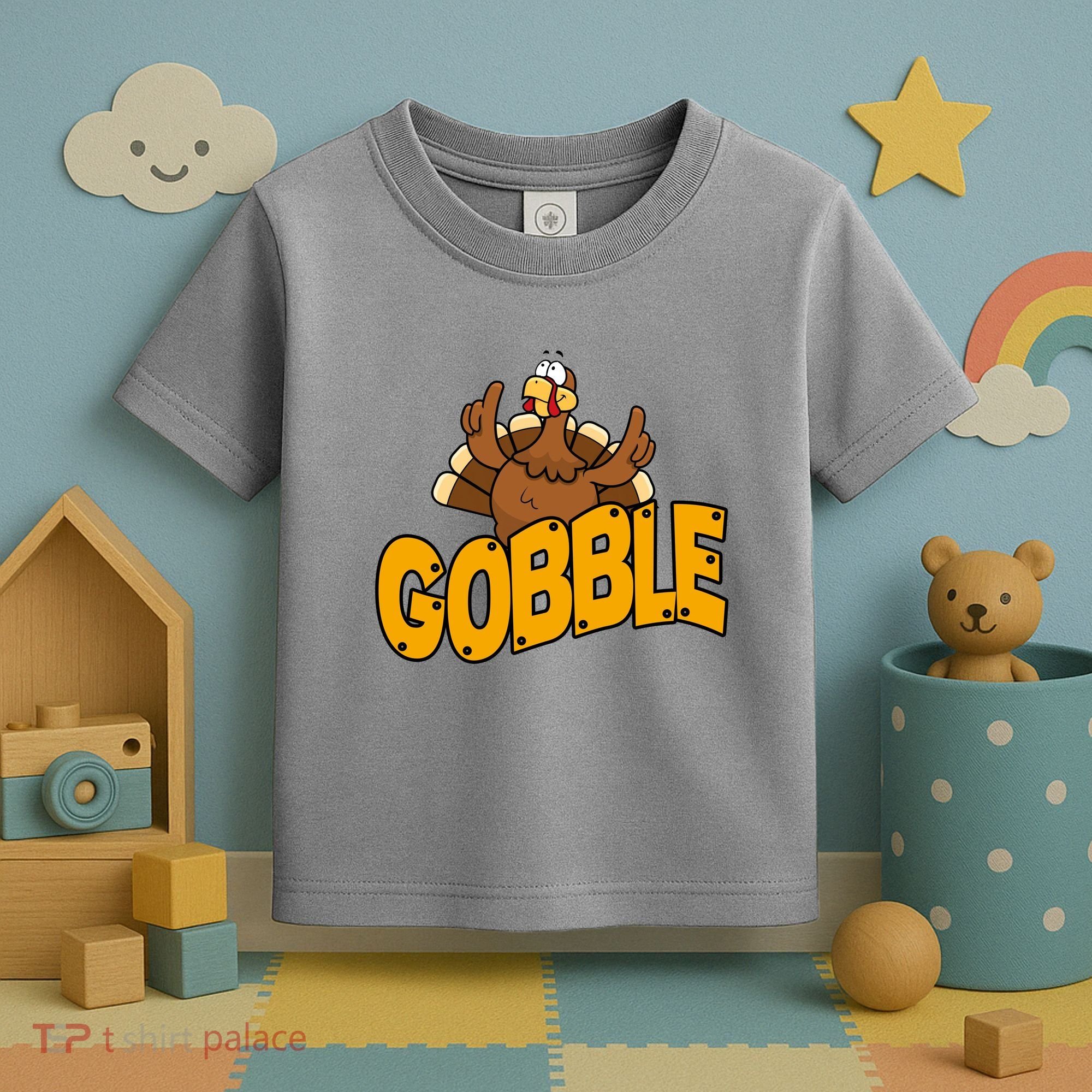 Gobble Turkey Thanksgiving Holiday Toddler T-Shirt
