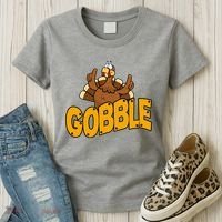 Gobble Turkey Thanksgiving Holiday Women's T-Shirt thumb 3