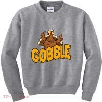 Gobble Turkey Thanksgiving Holiday Kids Sweatshirt thumb 0