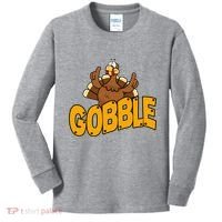 Gobble Turkey Thanksgiving Holiday Kids Long Sleeve Shirt thumb 0