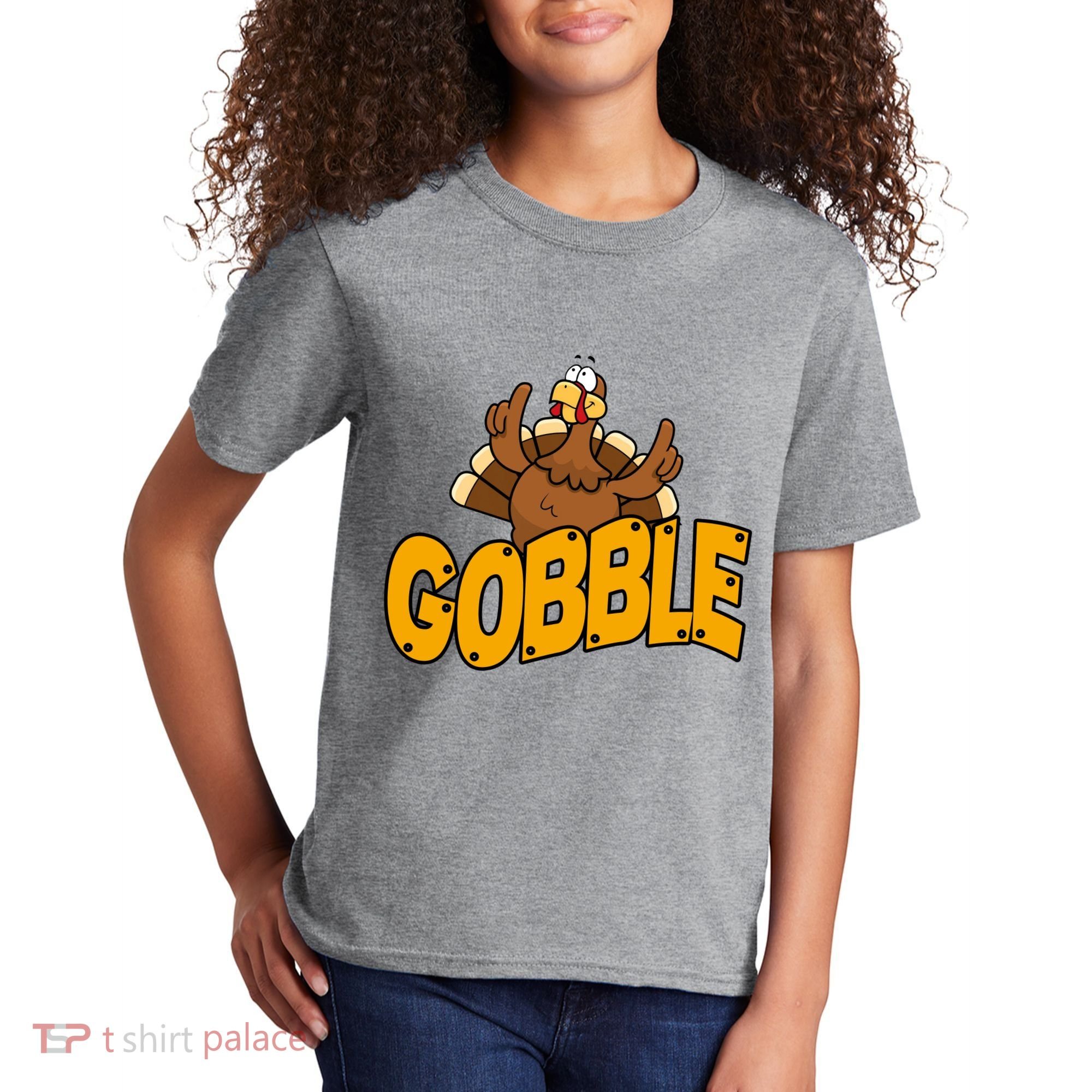 Gobble Turkey Thanksgiving Holiday Kids T-Shirt