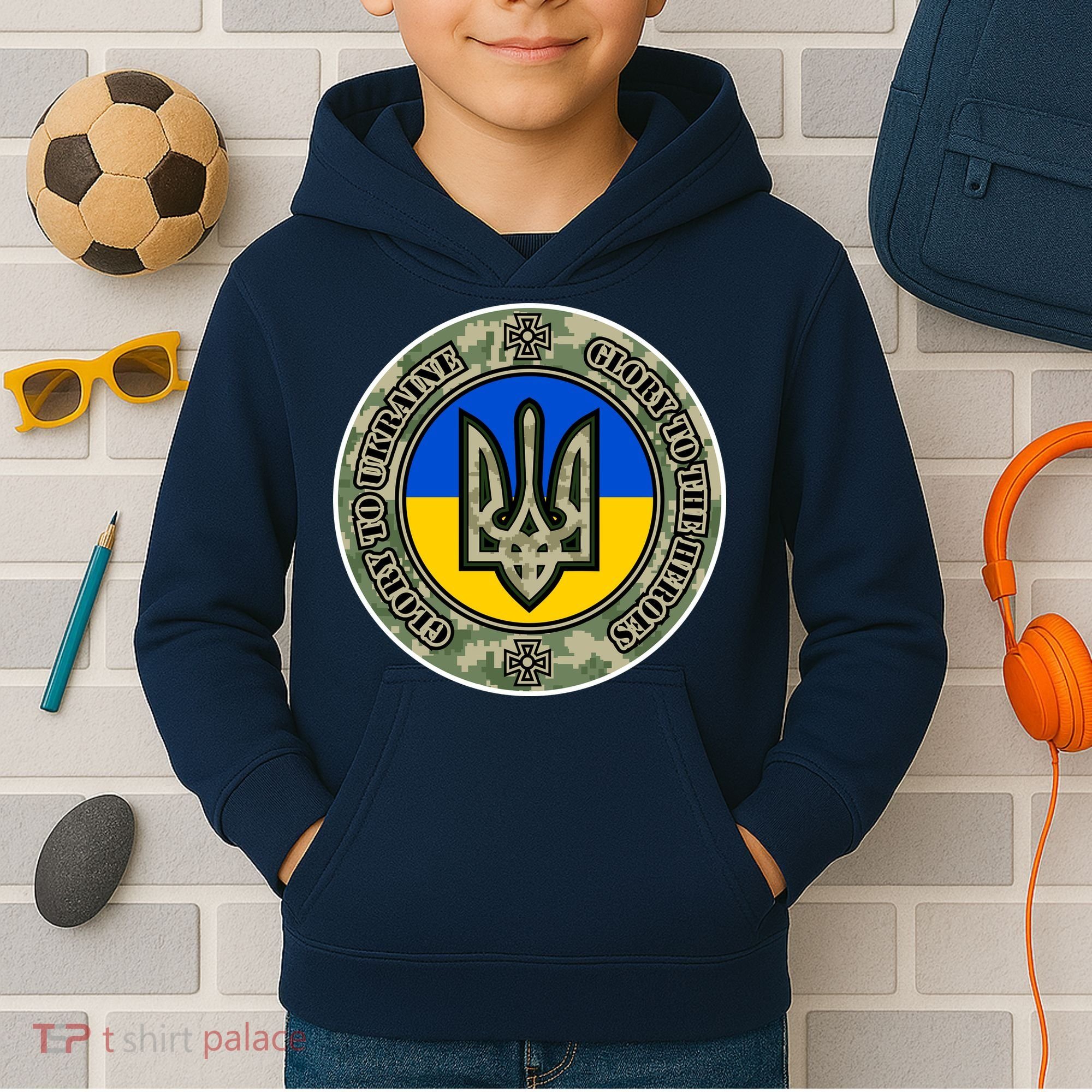 Glory To Ukraine Heroes Kids Hoodie