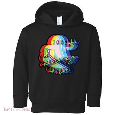 Ghost Trippy Vaporwave Halloween Techno Rave Edm Music Party Toddler Hoodie