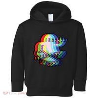 Ghost Trippy Vaporwave Halloween Techno Rave Edm Music Party Toddler Hoodie thumb 0