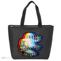 Ghost Trippy Vaporwave Halloween Techno Rave Edm Music Party Tote Bag thumb 0