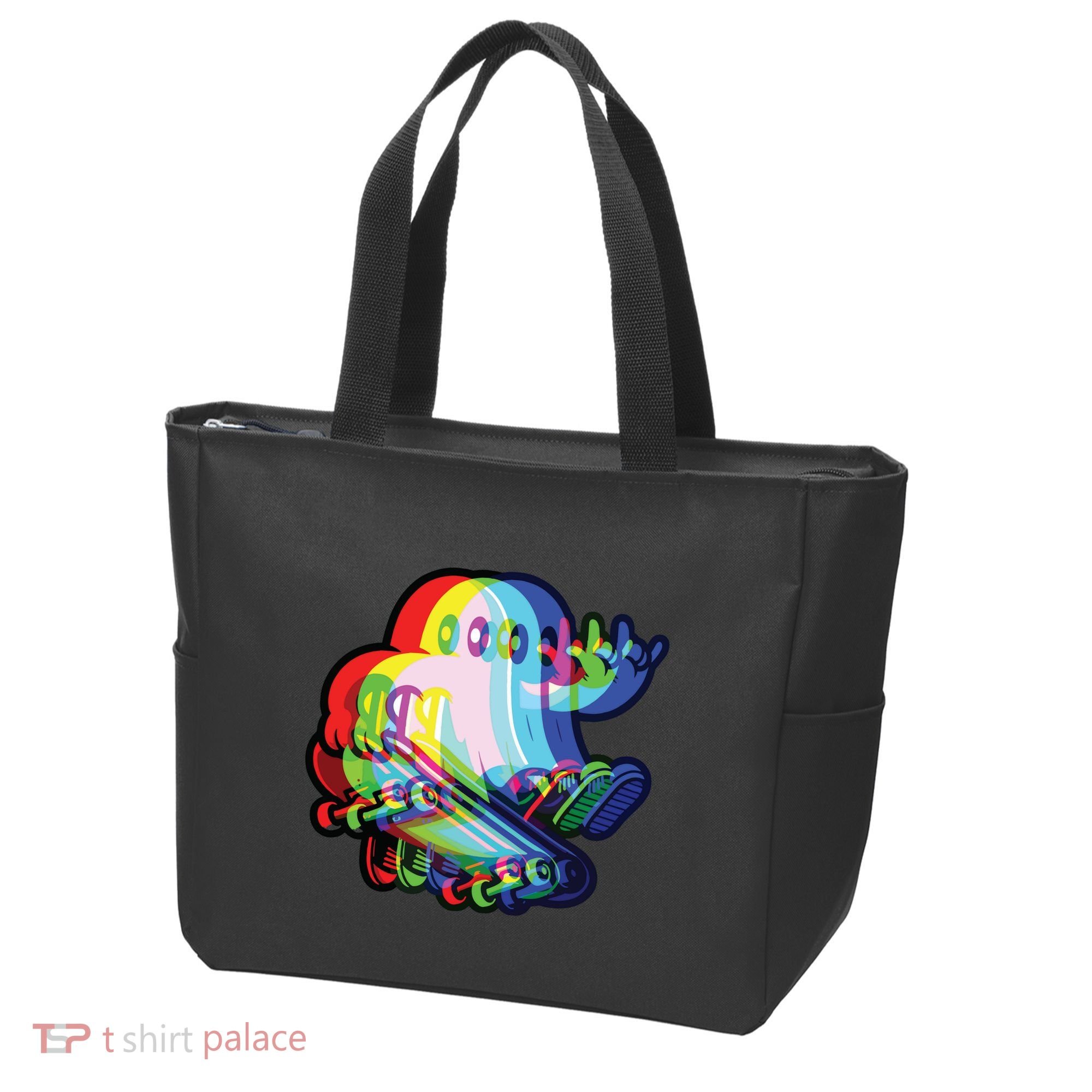 Ghost Trippy Vaporwave Halloween Techno Rave Edm Music Party Tote Bag