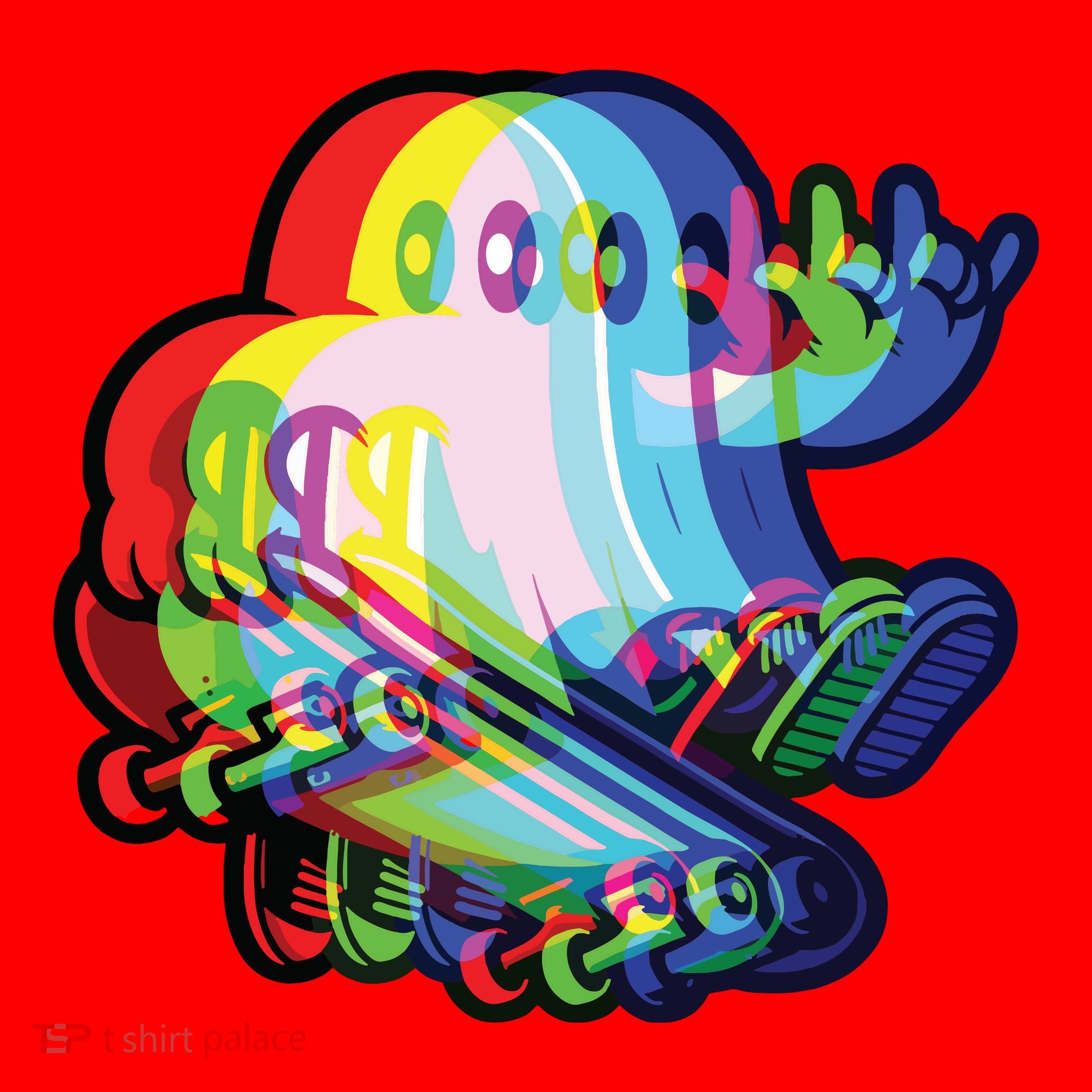 Ghost Trippy Vaporwave Halloween Techno Rave Edm Music Party Santa Hat
