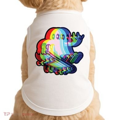 Ghost Trippy Vaporwave Halloween Techno Rave Edm Music Party Doggie Tank