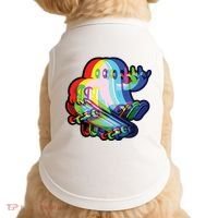 Ghost Trippy Vaporwave Halloween Techno Rave Edm Music Party Doggie Tank thumb 0