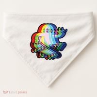 Ghost Trippy Vaporwave Halloween Techno Rave Edm Music Party USA-Made Doggie Bandana thumb 0