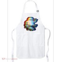 Ghost Trippy Vaporwave Halloween Techno Rave Edm Music Party Apron thumb 0