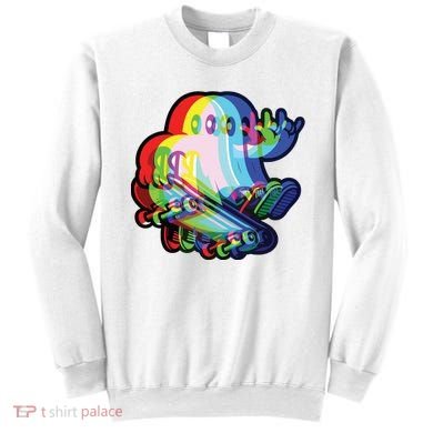 Ghost Trippy Vaporwave Halloween Techno Rave Edm Music Party Sweatshirt