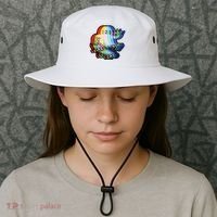 Ghost Trippy Vaporwave Halloween Techno Rave Edm Music Party Bucket Hat thumb 3
