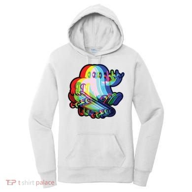 Ghost Trippy Vaporwave Halloween Techno Rave Edm Music Party Women's Hoodie