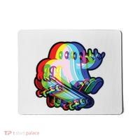 Ghost Trippy Vaporwave Halloween Techno Rave Edm Music Party Mousepad thumb 0
