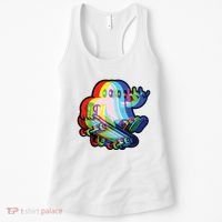 Ghost Trippy Vaporwave Halloween Techno Rave Edm Music Party Women's Tank Top thumb 0