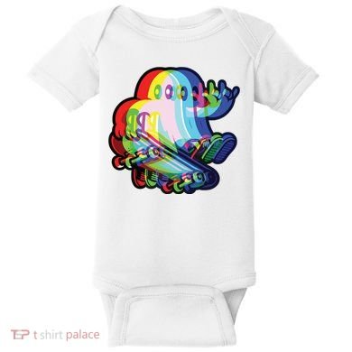 Ghost Trippy Vaporwave Halloween Techno Rave Edm Music Party Baby Bodysuit