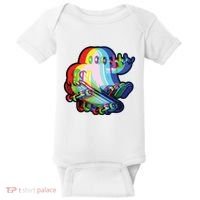 Ghost Trippy Vaporwave Halloween Techno Rave Edm Music Party Baby Bodysuit thumb 0