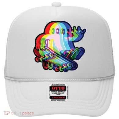 Ghost Trippy Vaporwave Halloween Techno Rave Edm Music Party Hat