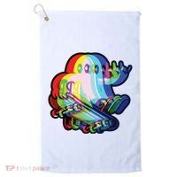Ghost Trippy Vaporwave Halloween Techno Rave Edm Music Party Golf Towel thumb 0