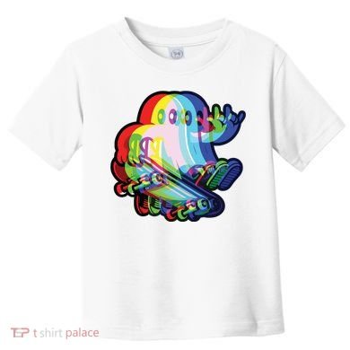 Ghost Trippy Vaporwave Halloween Techno Rave Edm Music Party Toddler T-Shirt