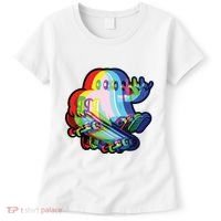Ghost Trippy Vaporwave Halloween Techno Rave Edm Music Party Women's T-Shirt thumb 0