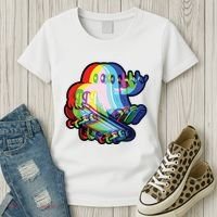 Ghost Trippy Vaporwave Halloween Techno Rave Edm Music Party Women's T-Shirt thumb 3