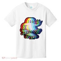 Ghost Trippy Vaporwave Halloween Techno Rave Edm Music Party Kids T-Shirt thumb 0
