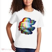 Ghost Trippy Vaporwave Halloween Techno Rave Edm Music Party Kids T-Shirt thumb 2