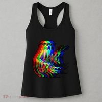 Ghost Trippy Vaporwave Electric Guitar Halloween Rock Music Women's Tank Top thumb 3