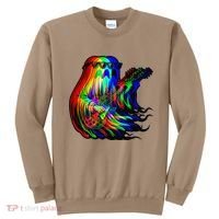 Ghost Trippy Vaporwave Electric Guitar Halloween Rock Music Sweatshirt thumb 0
