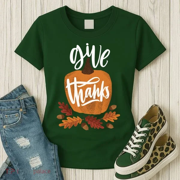Give Thanks Vintage Fall Thanksgiving Women's T-Shirt