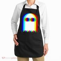Ghost Trippy Vaporwave Halloween Techno Rave Edm Music Party Apron thumb 2
