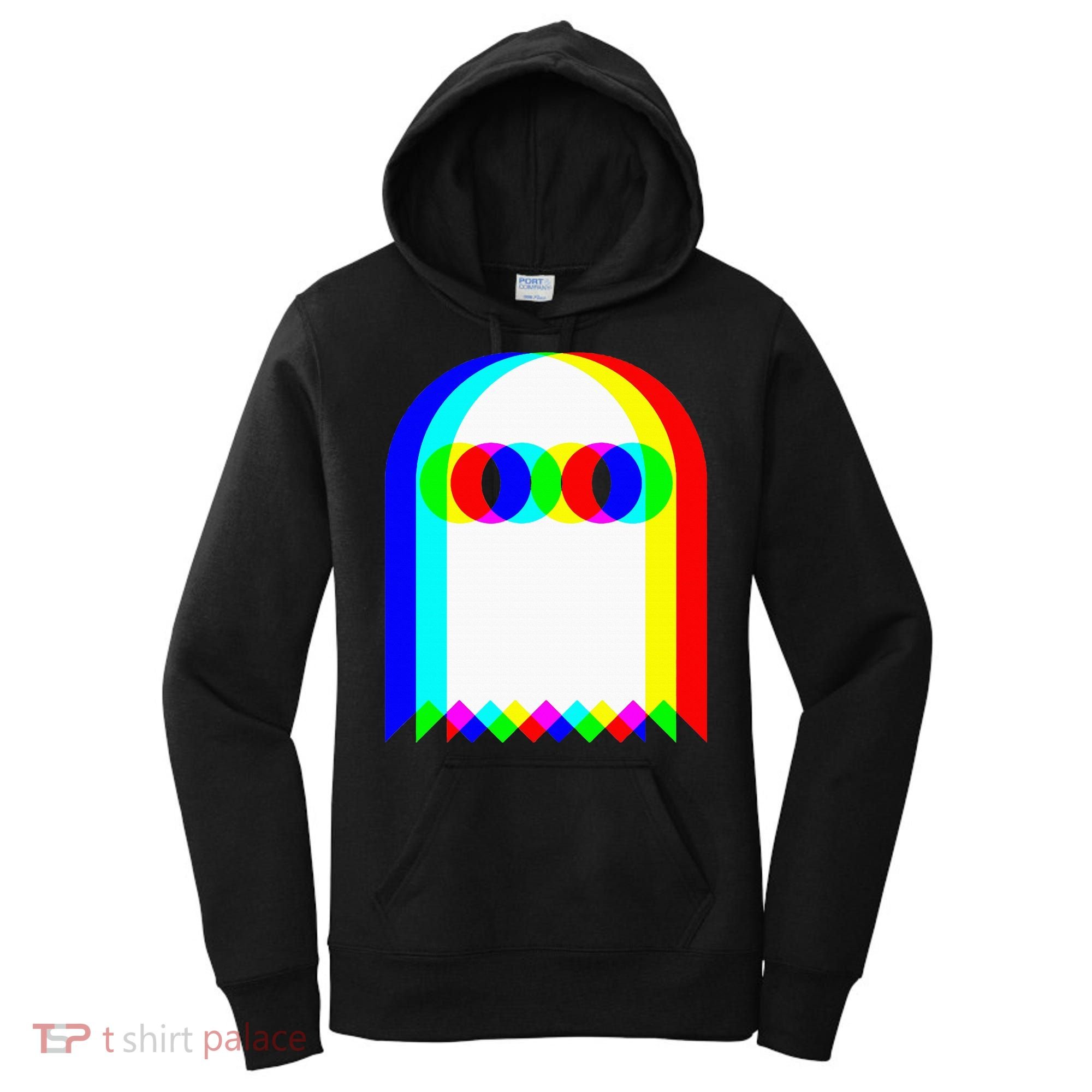 Ghost Trippy Vaporwave Halloween Techno Rave Edm Music Party Women's Hoodie