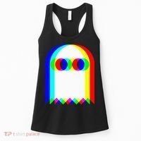 Ghost Trippy Vaporwave Halloween Techno Rave Edm Music Party Women's Tank Top thumb 0