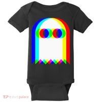 Ghost Trippy Vaporwave Halloween Techno Rave Edm Music Party Baby Bodysuit thumb 0
