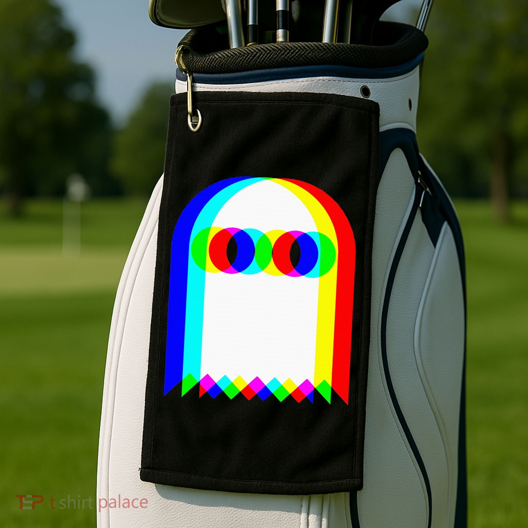Ghost Trippy Vaporwave Halloween Techno Rave Edm Music Party Golf Towel