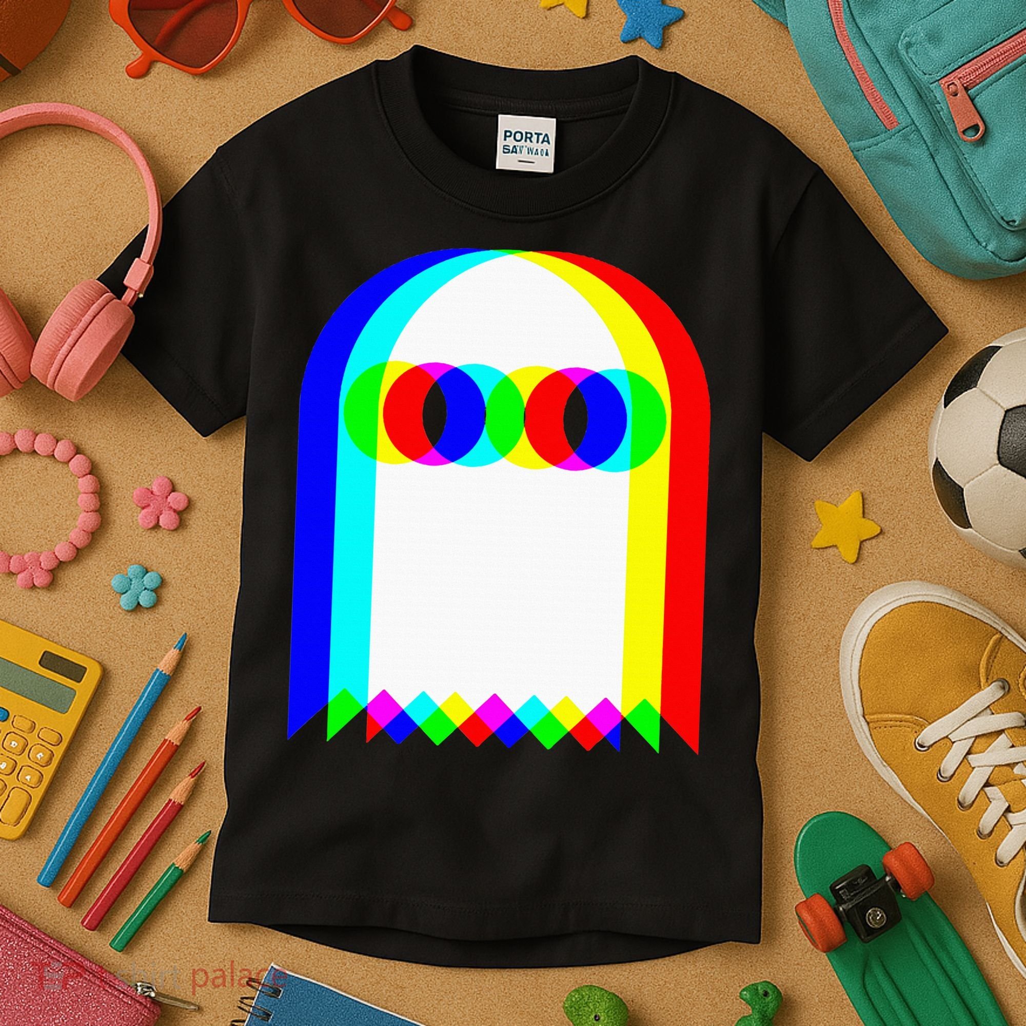Ghost Trippy Vaporwave Halloween Techno Rave Edm Music Party Kids T-Shirt