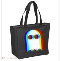 Ghost Trippy Vaporwave Halloween Techno Rave Edm Music Party Tote Bag thumb 2