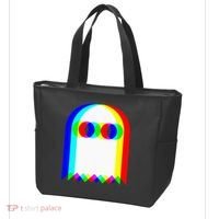 Ghost Trippy Vaporwave Halloween Techno Rave Edm Music Party Tote Bag thumb 3