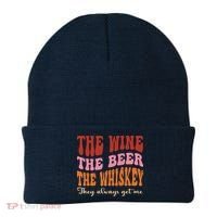 Groovy The Wine The Beer The Whiskey They Always Get Me Beanie thumb 0