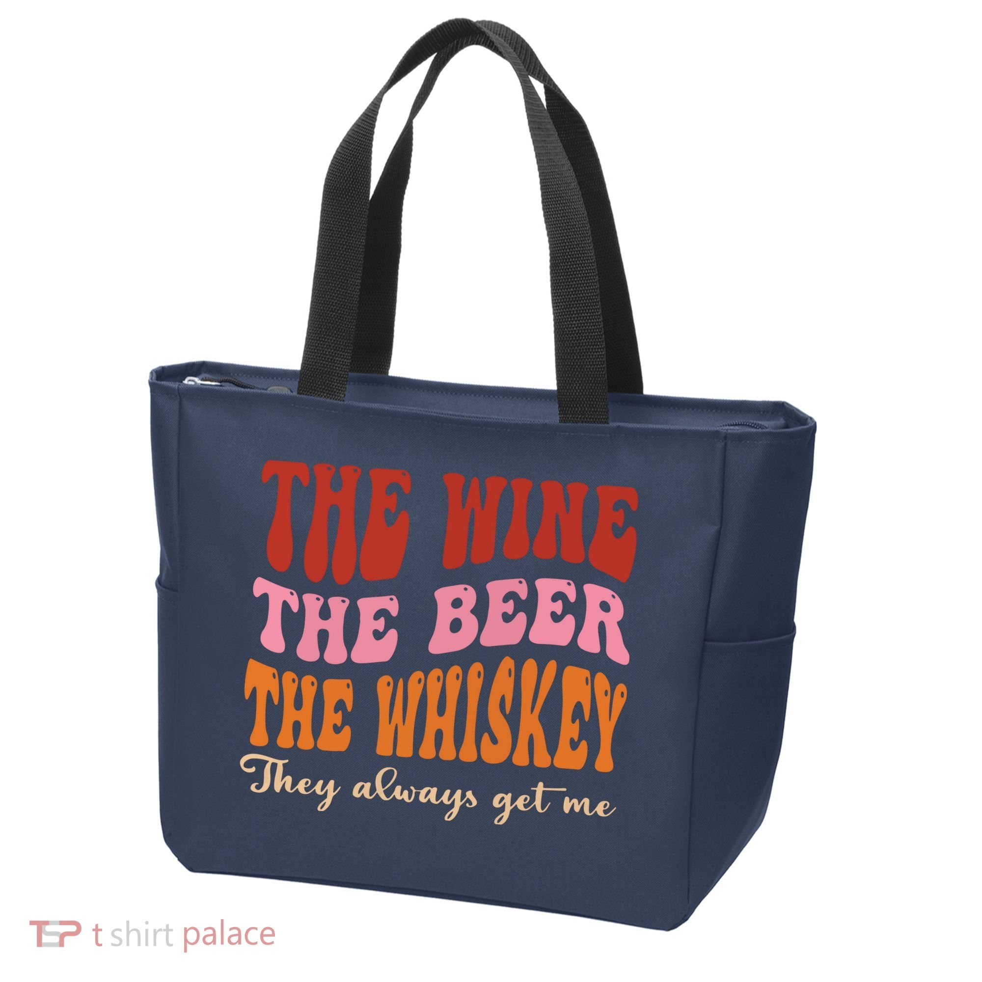 Groovy The Wine The Beer The Whiskey They Always Get Me Tote Bag