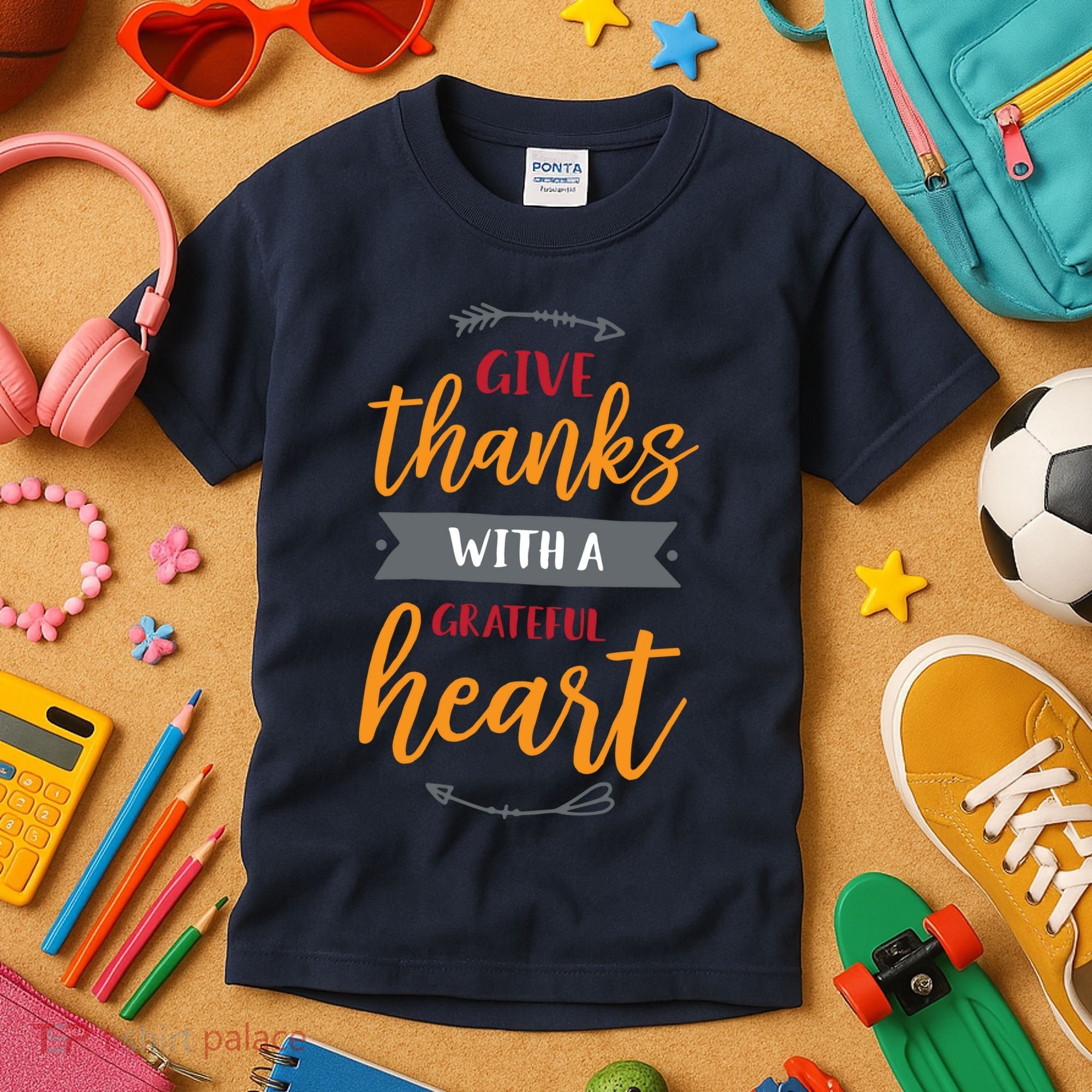 Give Thanks With A Grateful Heart Kids T-Shirt