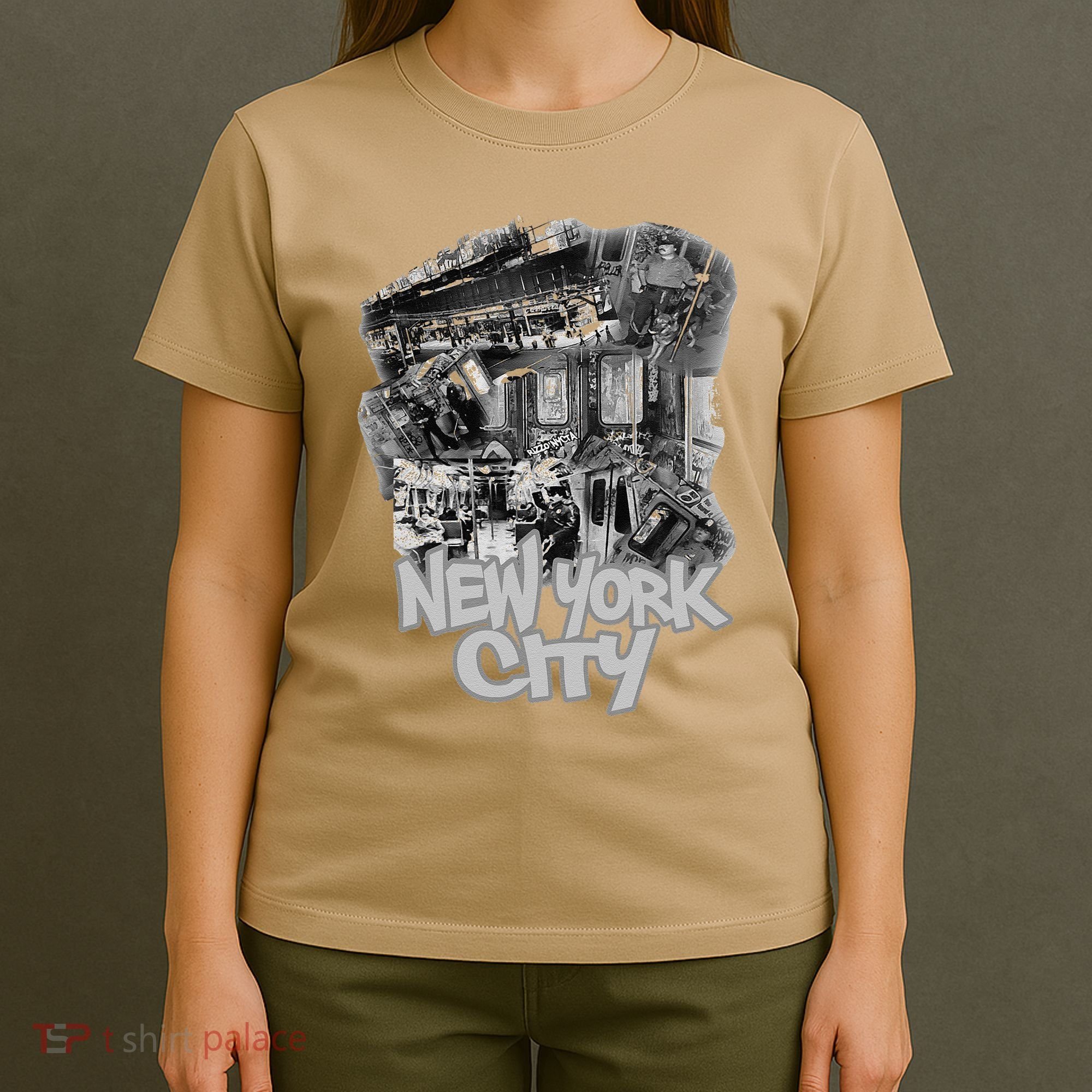 Graffiti Train With Vintage Police New York City T-Shirt