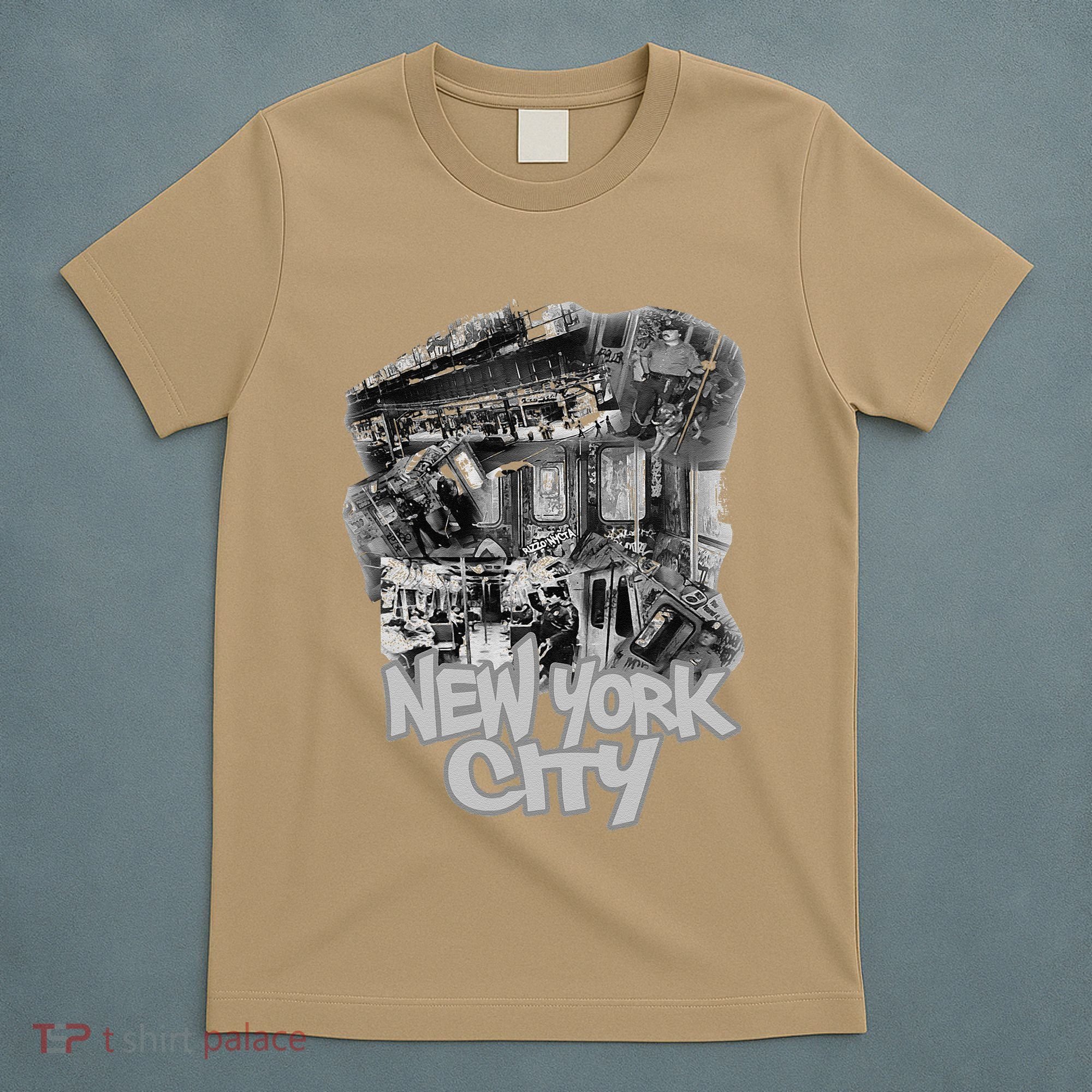 Graffiti Train With Vintage Police New York City T-Shirt