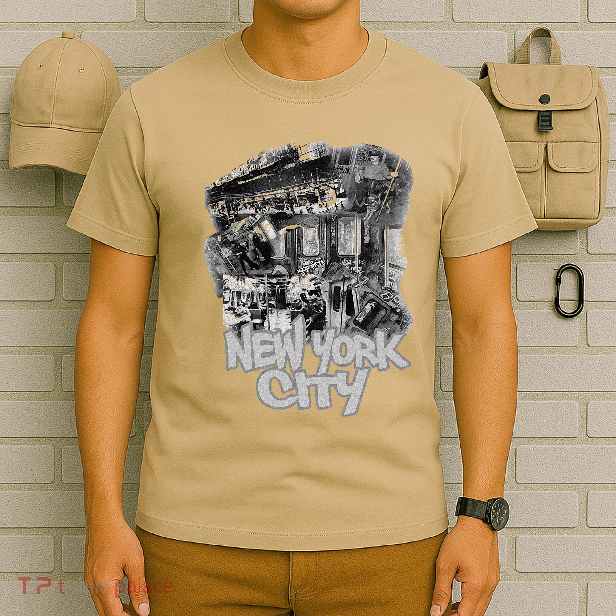 Graffiti Train With Vintage Police New York City T-Shirt