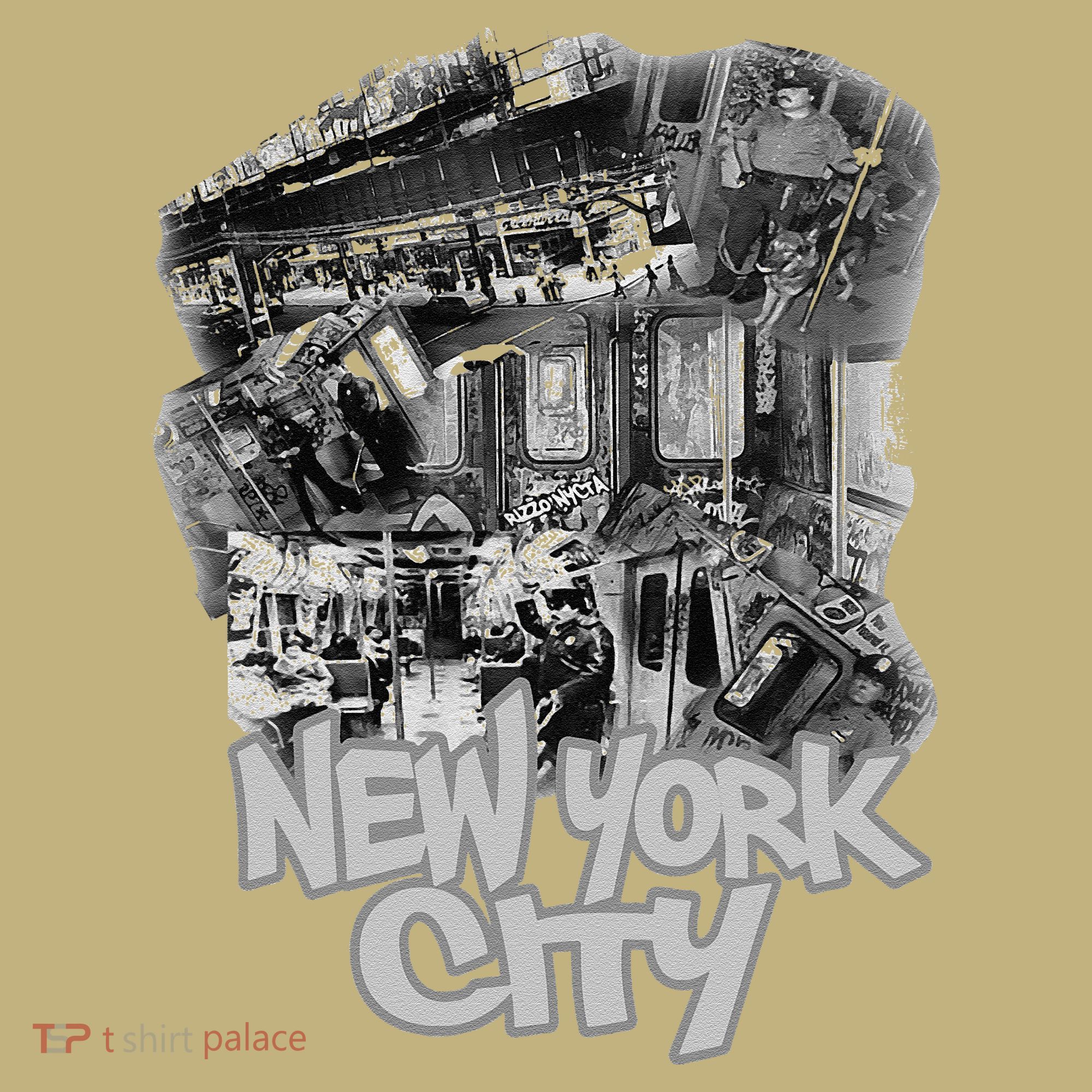 Graffiti Train With Vintage Police New York City T-Shirt